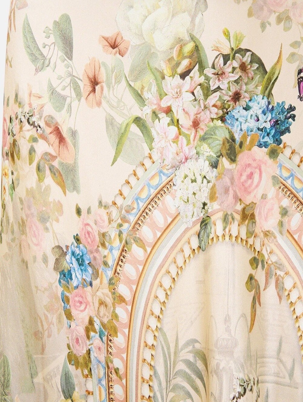 Camilla V Neck Full Length Bias Slip Dress In Midsummer Masterpiece - Picture 6 of 15